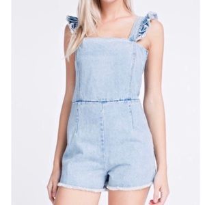 HONEY PUNCH DENIM ROMPER